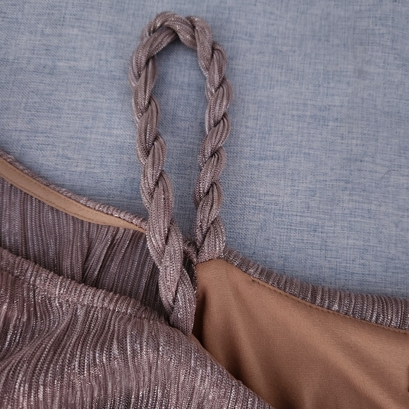 Ella MossCerine Cold-Shoulder Ruffle Top, Pink Champagne size small - Picture 3 of 10